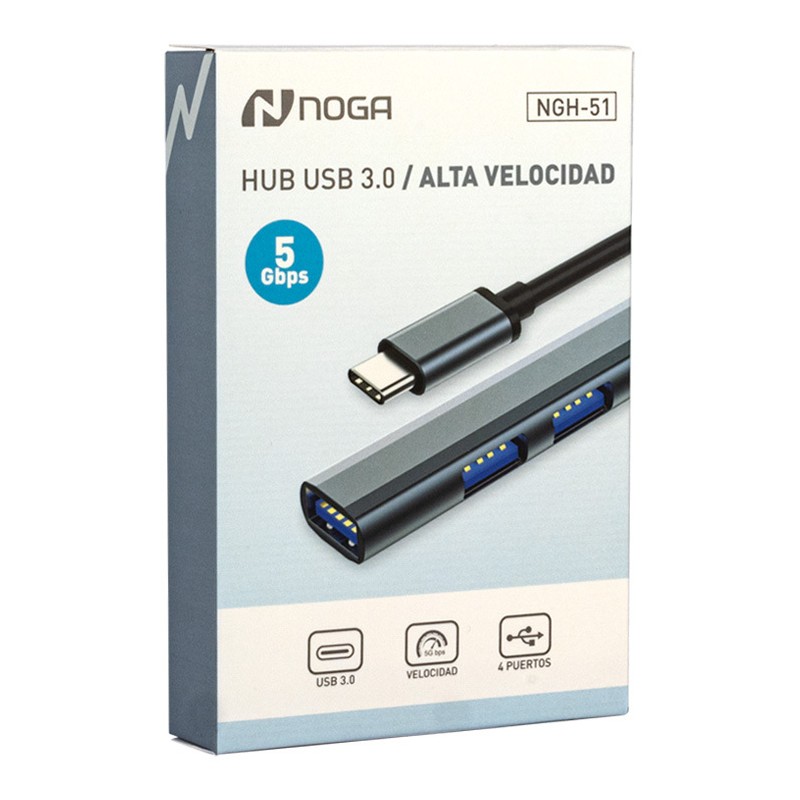Hub Noga NGH‑51 USB‑C 4 puertos Hub Noga NGH‑51 USB‑C 4 puertos